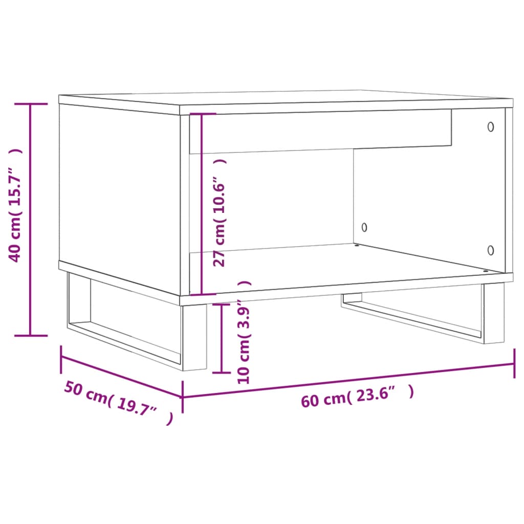Salontafel 60X50X40 Cm Bewerkt Hout Kleurig