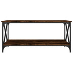 Salontafel 100X50X45 Cm Bewerkt Hout En Ijzer Gerookt Eiken