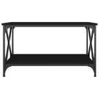 Salontafel 80X50X45 Cm Bewerkt Hout En Ijzer Zwart