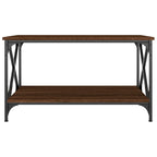 Salontafel 80X50X45 Cm Bewerkt Hout En Ijzer Bruin Eikenkleur
