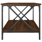 Salontafel 80X50X45 Cm Bewerkt Hout En Ijzer Bruin Eikenkleur