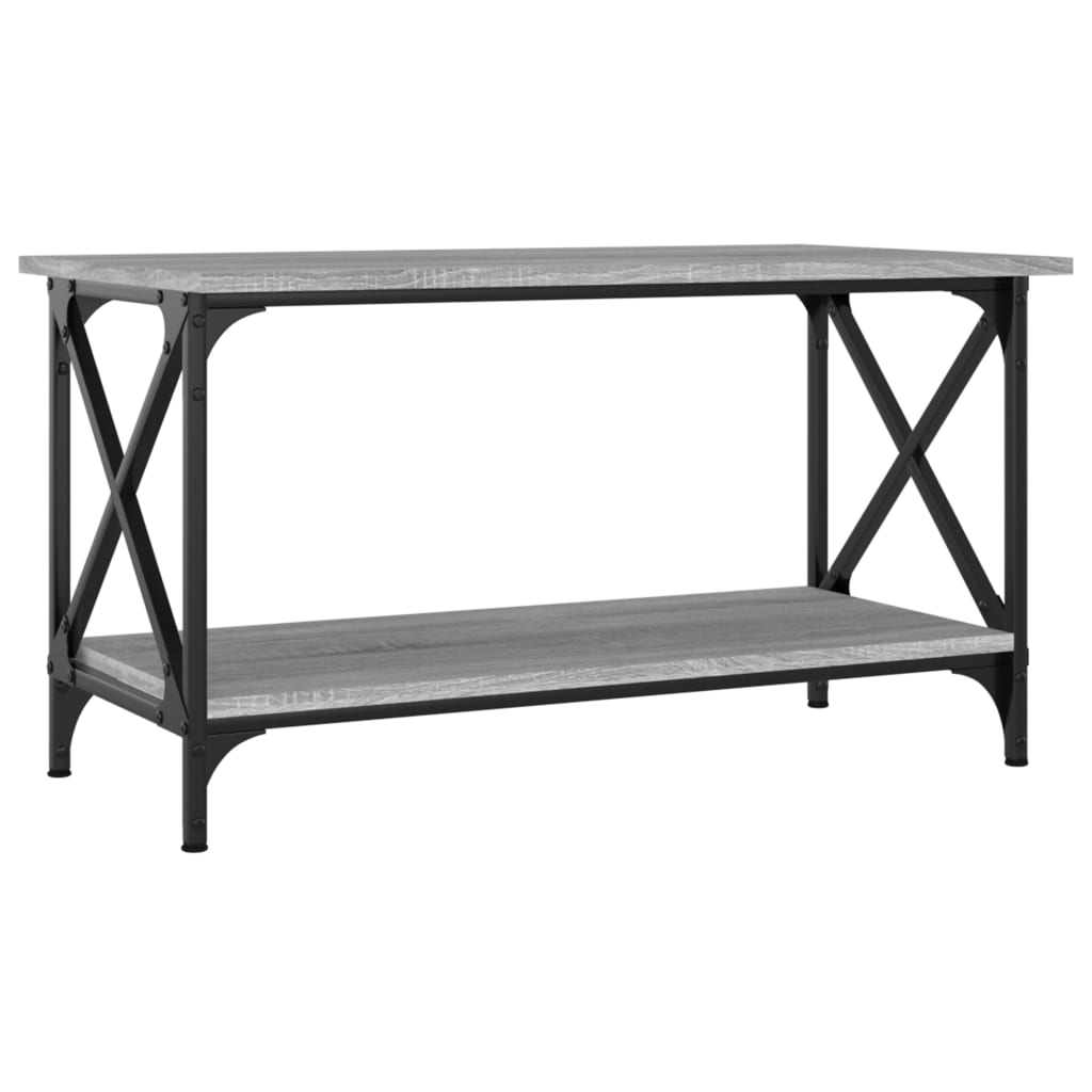 Salontafel 80X45X Bewerkt Hout En Ijzer Eiken Grijs Sonoma