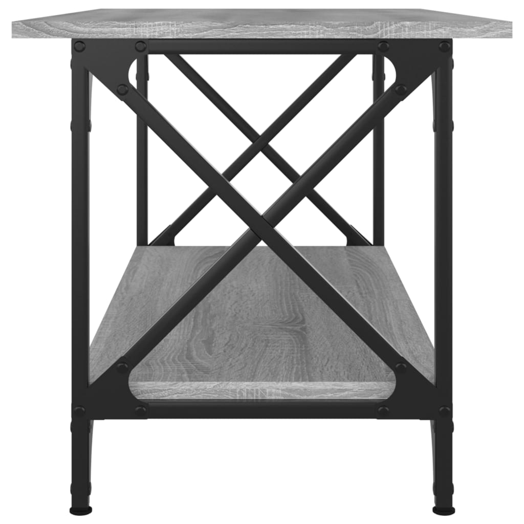 Salontafel 80X45X Bewerkt Hout En Ijzer Eiken Grijs Sonoma