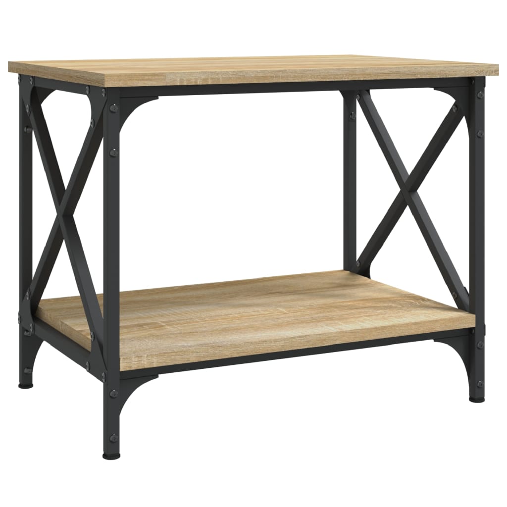 Bijzettafel 55X38X45 Cm Bewerkt Hout Kleurig