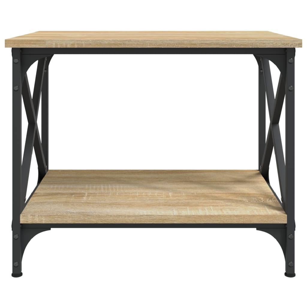 Bijzettafel 55X38X45 Cm Bewerkt Hout Kleurig