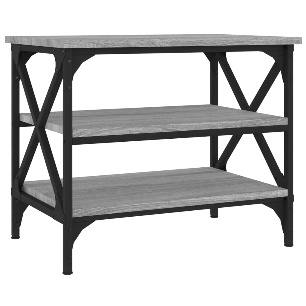 Bijzettafel 55X38X45 Cm Bewerkt Hout Eikenkleurig