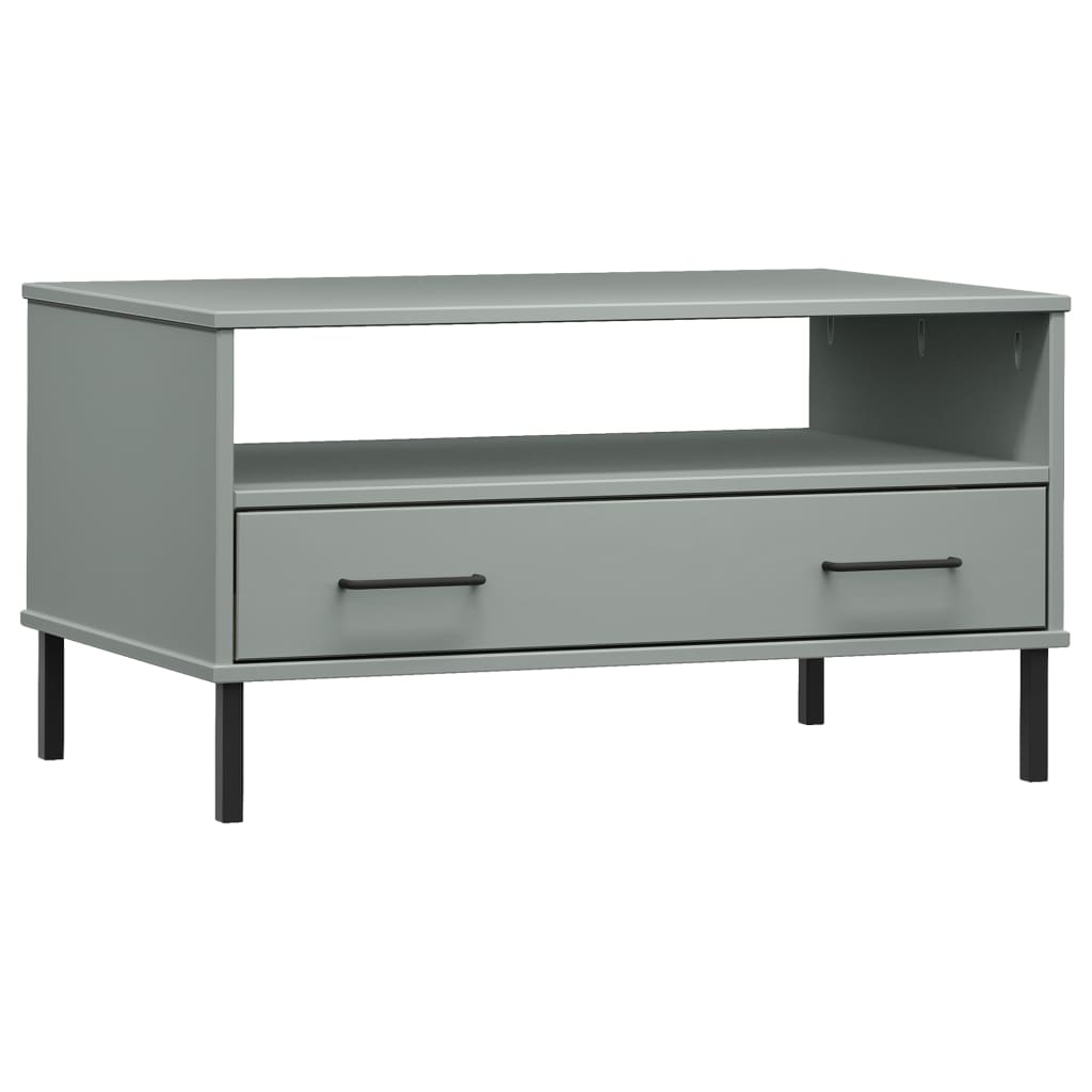 Salontafel Met Metalen Poten Oslo 85X50X45 Cm Hout