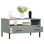 Salontafel Met Metalen Poten Oslo 85X50X45 Cm Hout