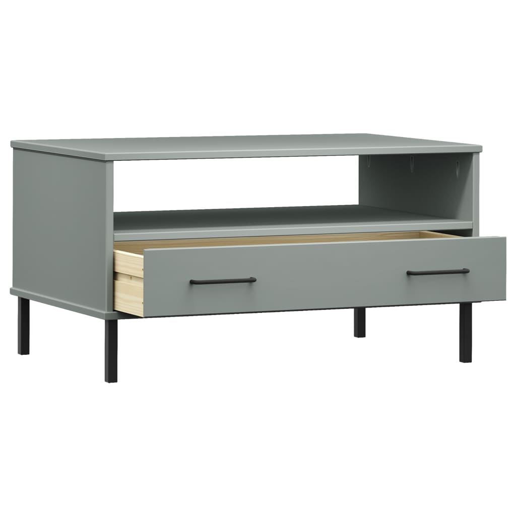 Salontafel Met Metalen Poten Oslo 85X50X45 Cm Hout