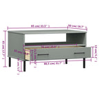 Salontafel Met Metalen Poten Oslo 85X50X45 Cm Hout