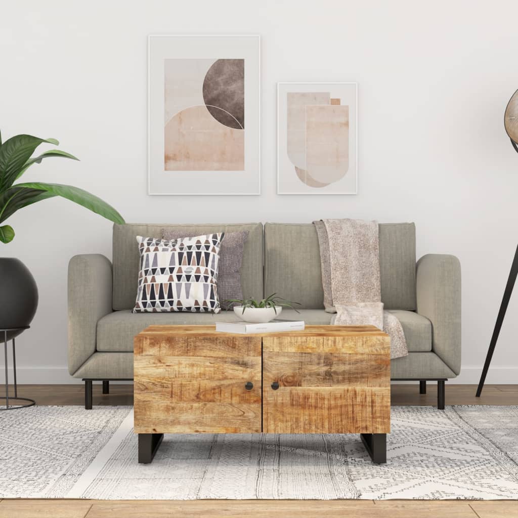 Salontafel 80X50X40 Cm Massief Mangohout En Bewerkt Hout