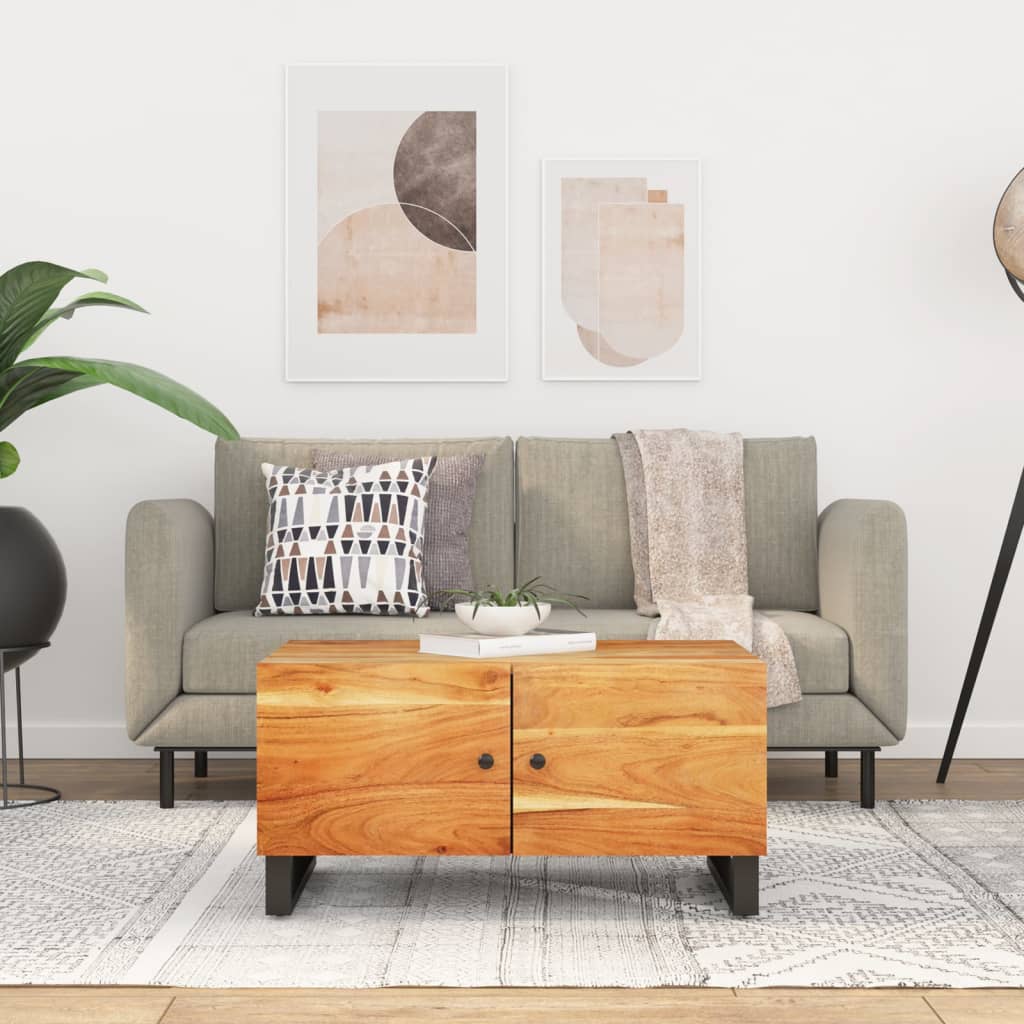 Salontafel 80X50X40 Cm Massief Mangohout En Bewerkt Hout