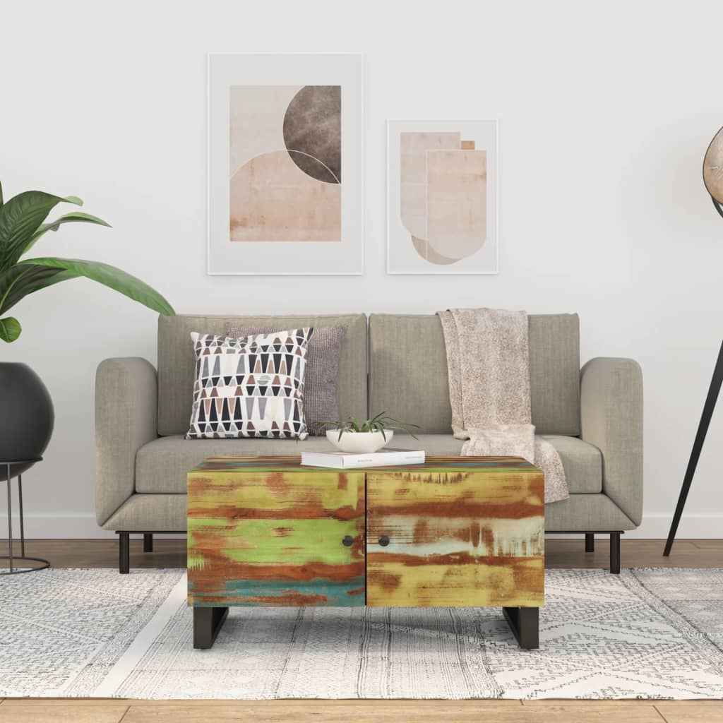 Salontafel 80X50X40 Cm Massief Mangohout En Bewerkt Hout