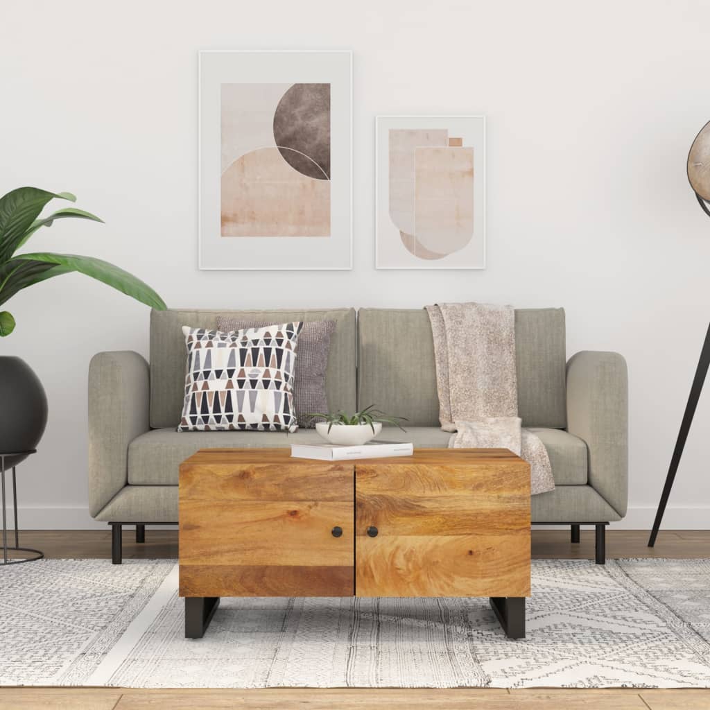 Salontafel 80X50X40 Cm Massief Mangohout En Bewerkt Hout