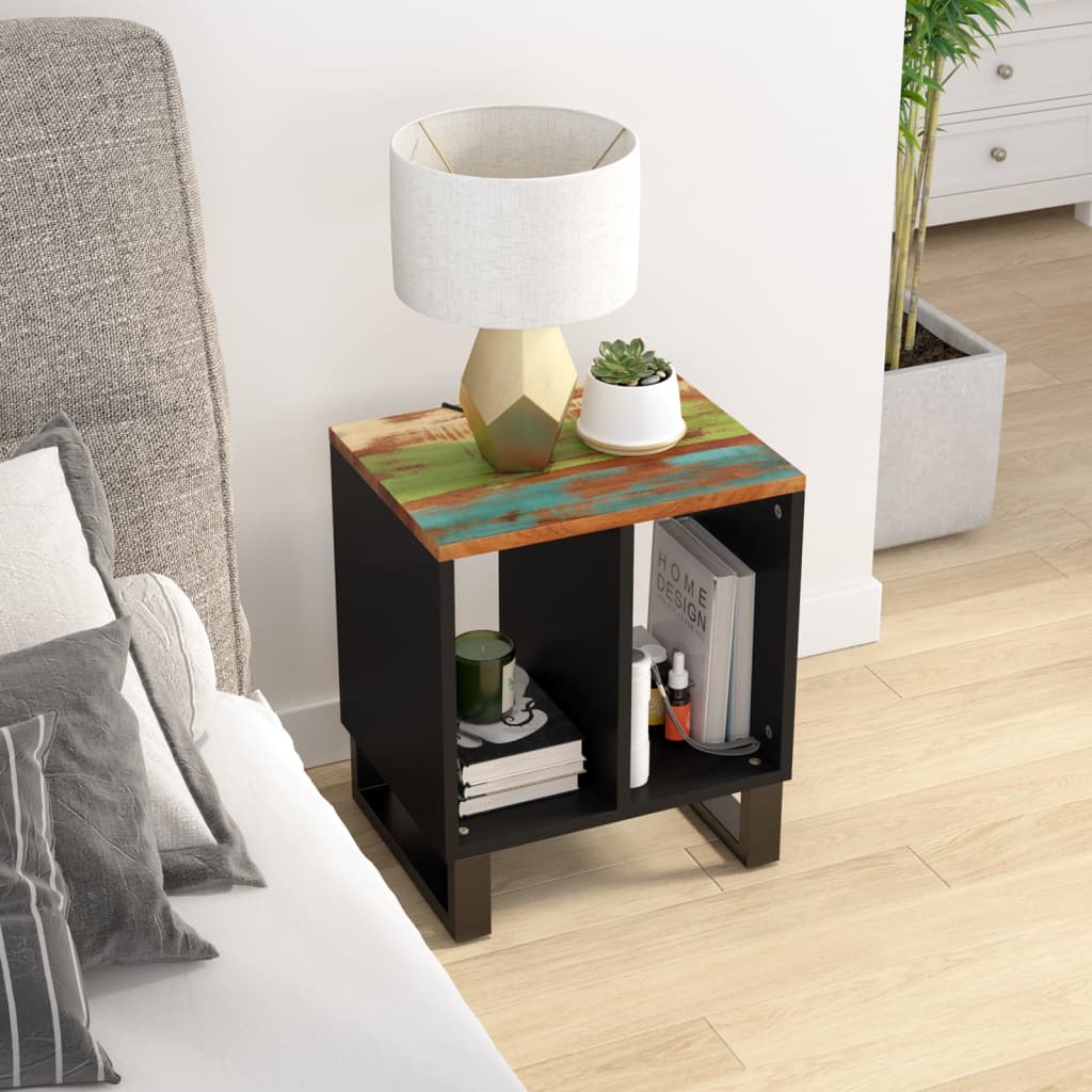 Bijzettafel 40X31X46 Cm Massief Mangohout En Bewerkt Hout