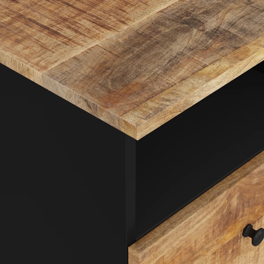 Nachtkastje Massief Mangohout En Bewerkt Hout