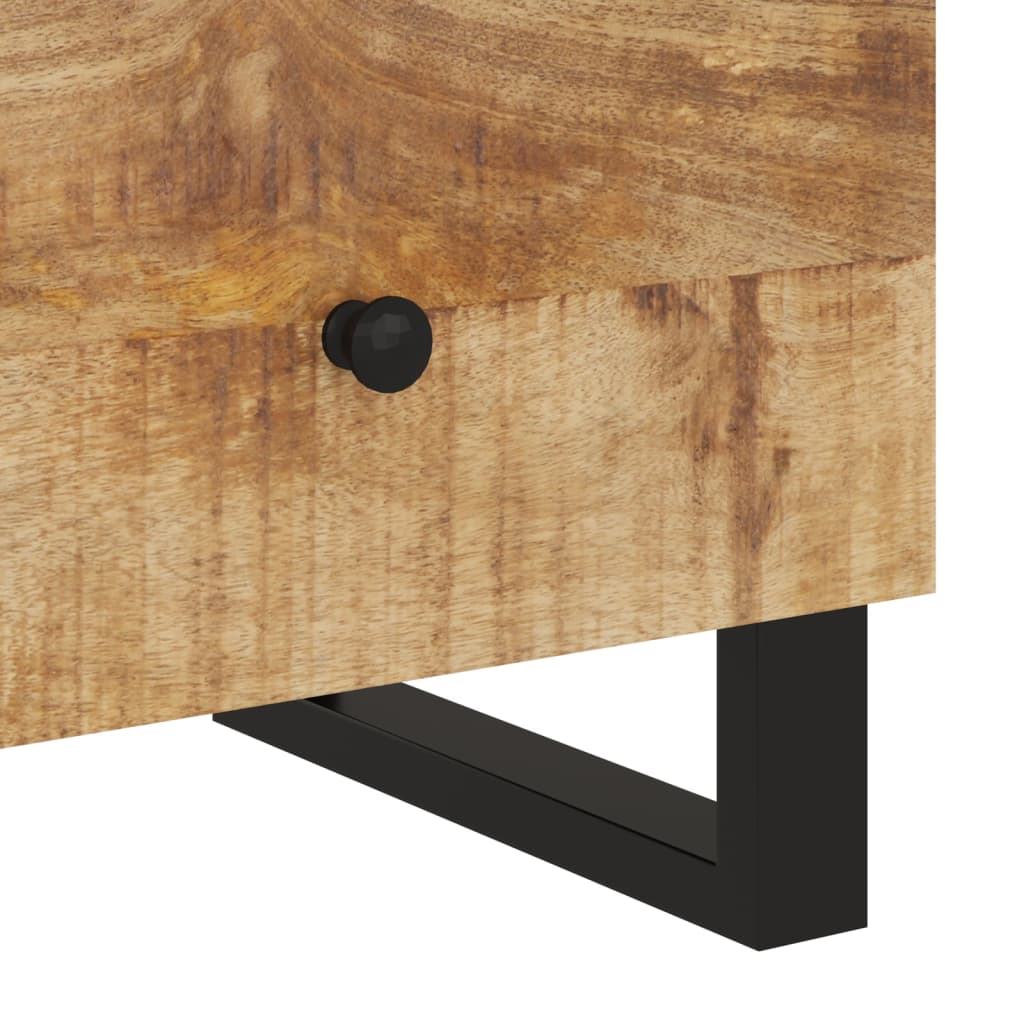 Nachtkastje Massief Mangohout En Bewerkt Hout