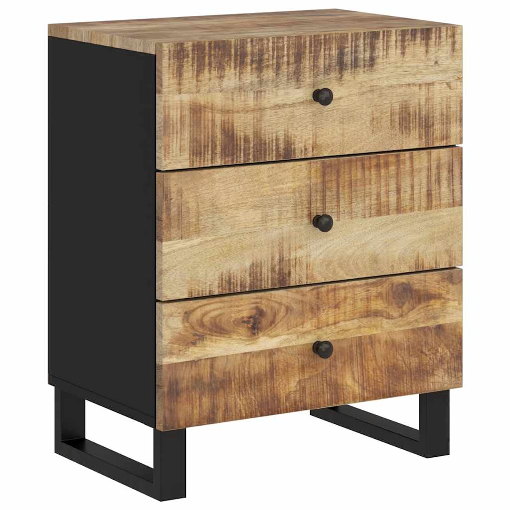 Nachtkastje 50X33X62 Cm Massief Mangohout En Bewerkt Hout