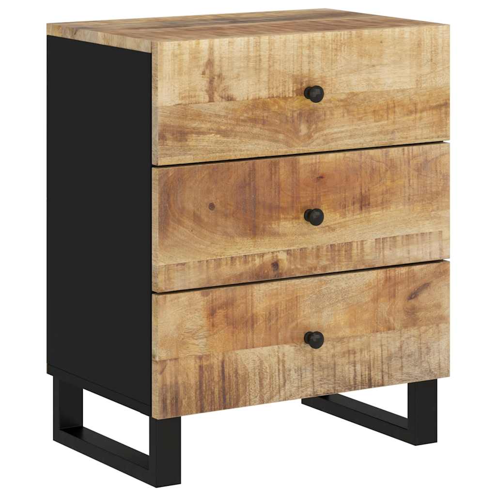 Nachtkastje 50X33X62 Cm Massief Mangohout En Bewerkt Hout