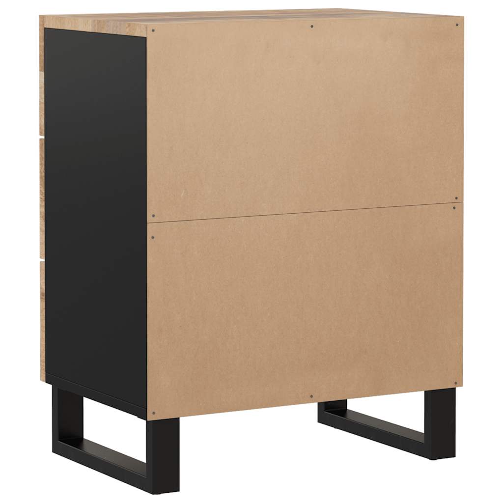Nachtkastje 50X33X62 Cm Massief Mangohout En Bewerkt Hout