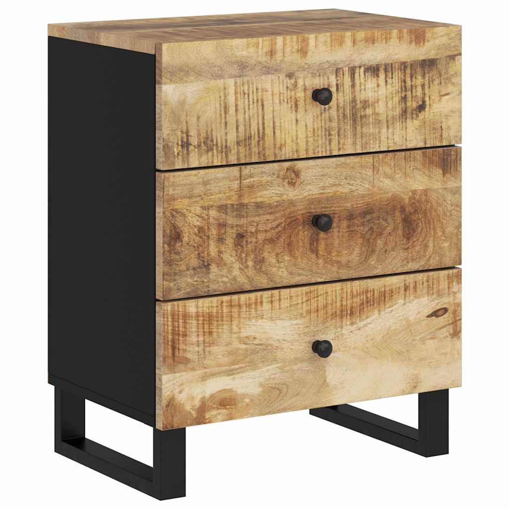 Nachtkastje 50X33X62 Cm Massief Mangohout En Bewerkt Hout