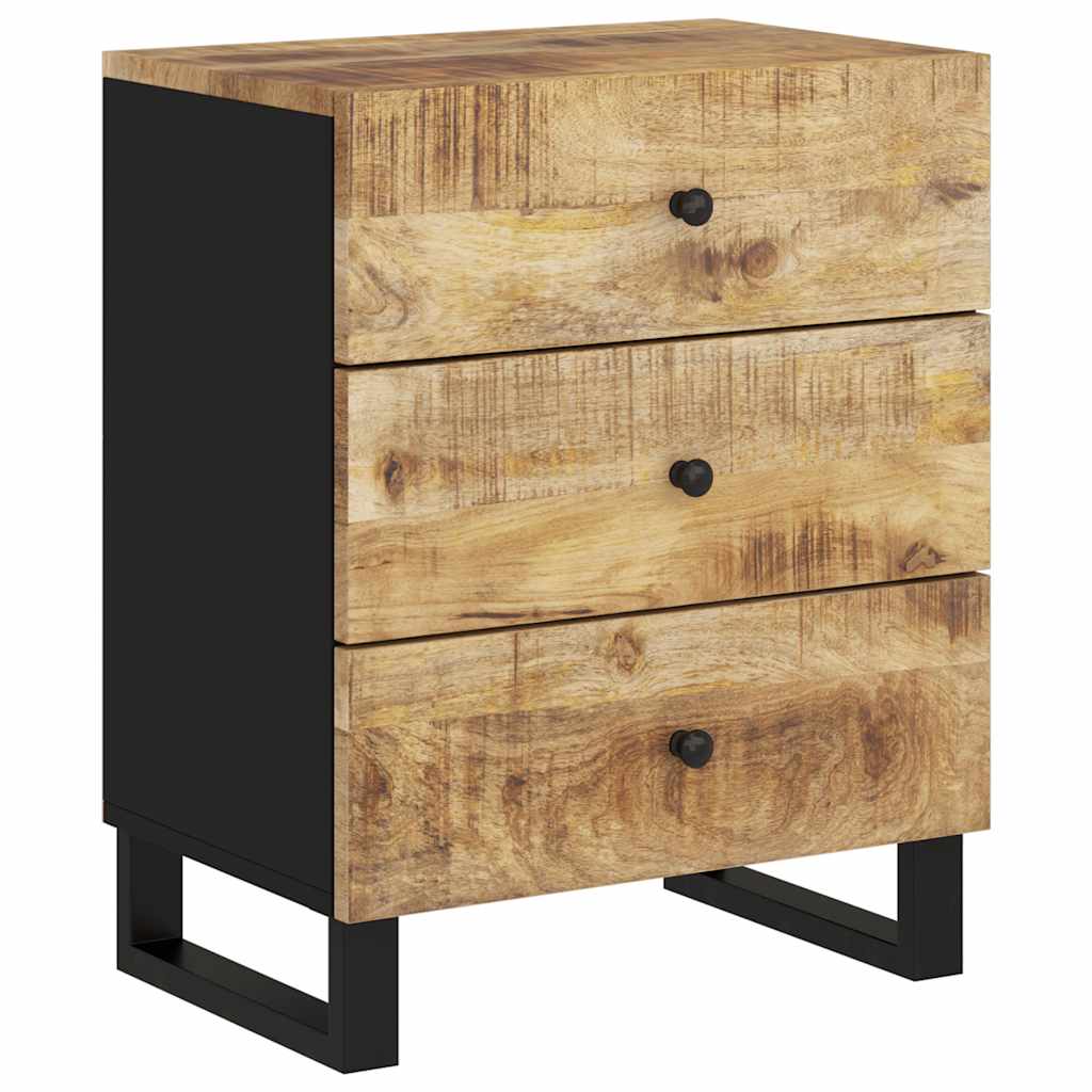 Nachtkastje 50X33X62 Cm Massief Mangohout En Bewerkt Hout