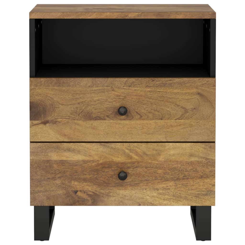 Nachtkastje 50X33X62 Cm Massief Mangohout En Bewerkt Hout
