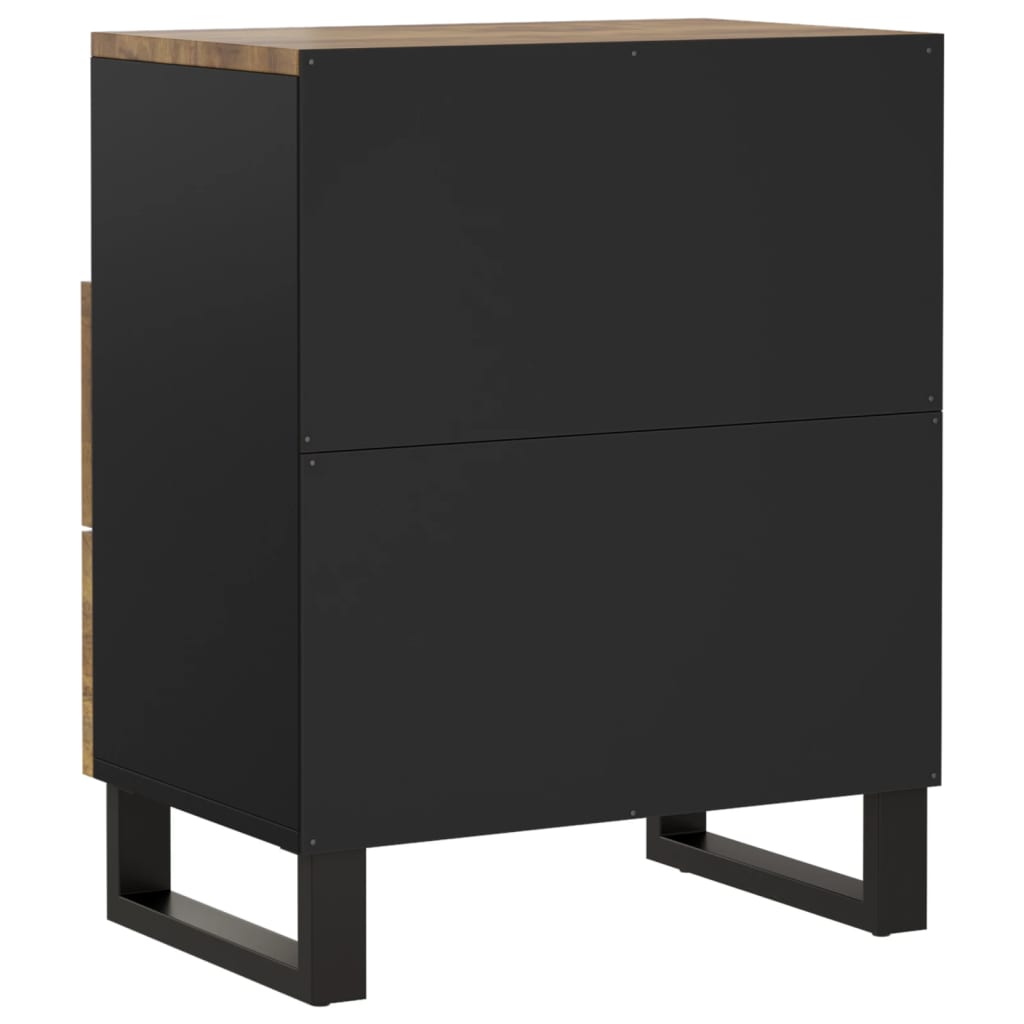 Nachtkastje 50X33X62 Cm Massief Mangohout En Bewerkt Hout