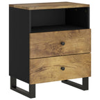 Nachtkastje 50X33X62 Cm Massief Mangohout En Bewerkt Hout