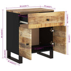 Nachtkastjes 50X33X60 Cm Massief Mangohout En Bewerkt Hout