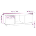 Salontafel 110X50X40 Cm Massief Grenenhout