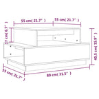Salontafel 80X55X40,5 Cm Massief Grenenhout