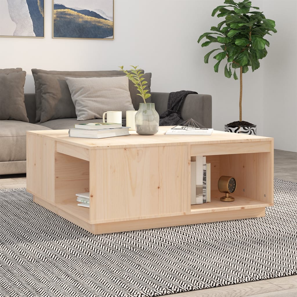 Salontafel 80X81X36,5 Cm Massief Grenenhout