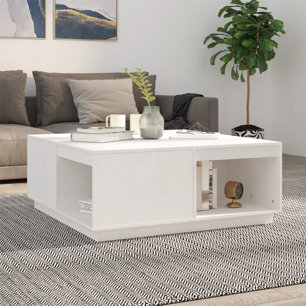 Salontafel 80X81X36,5 Cm Massief Grenenhout