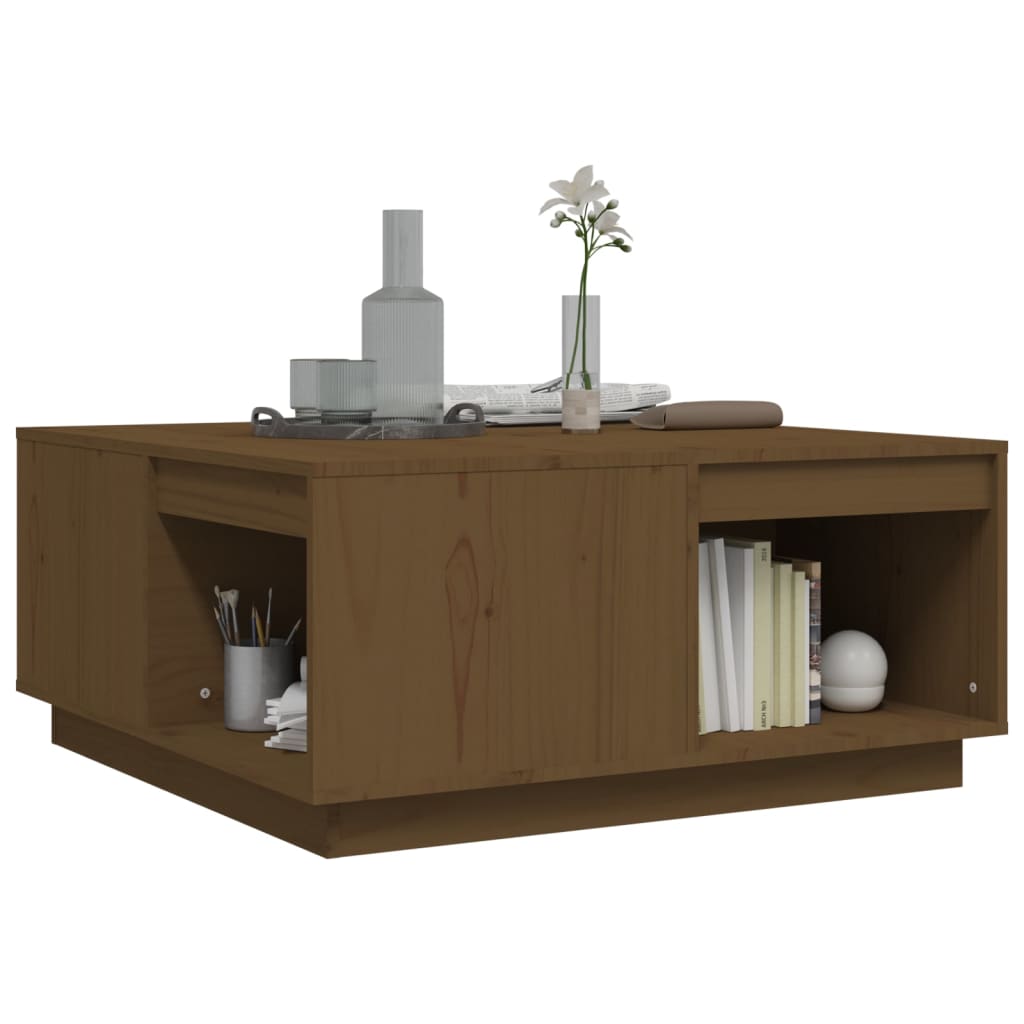 Salontafel 80X81X36,5 Cm Massief Grenenhout