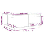 Salontafel 80X81X36,5 Cm Massief Grenenhout