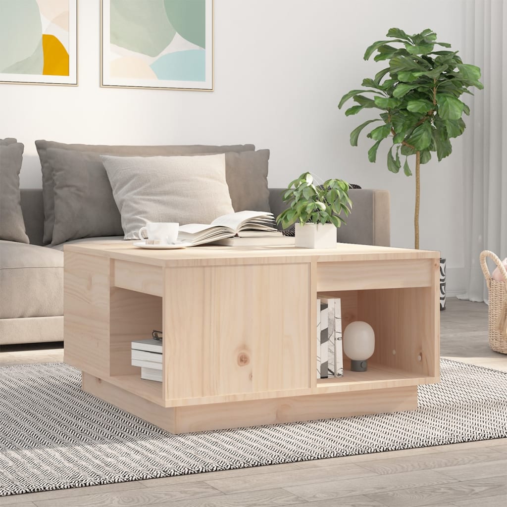 Salontafel 80X81X36,5 Cm Massief Grenenhout