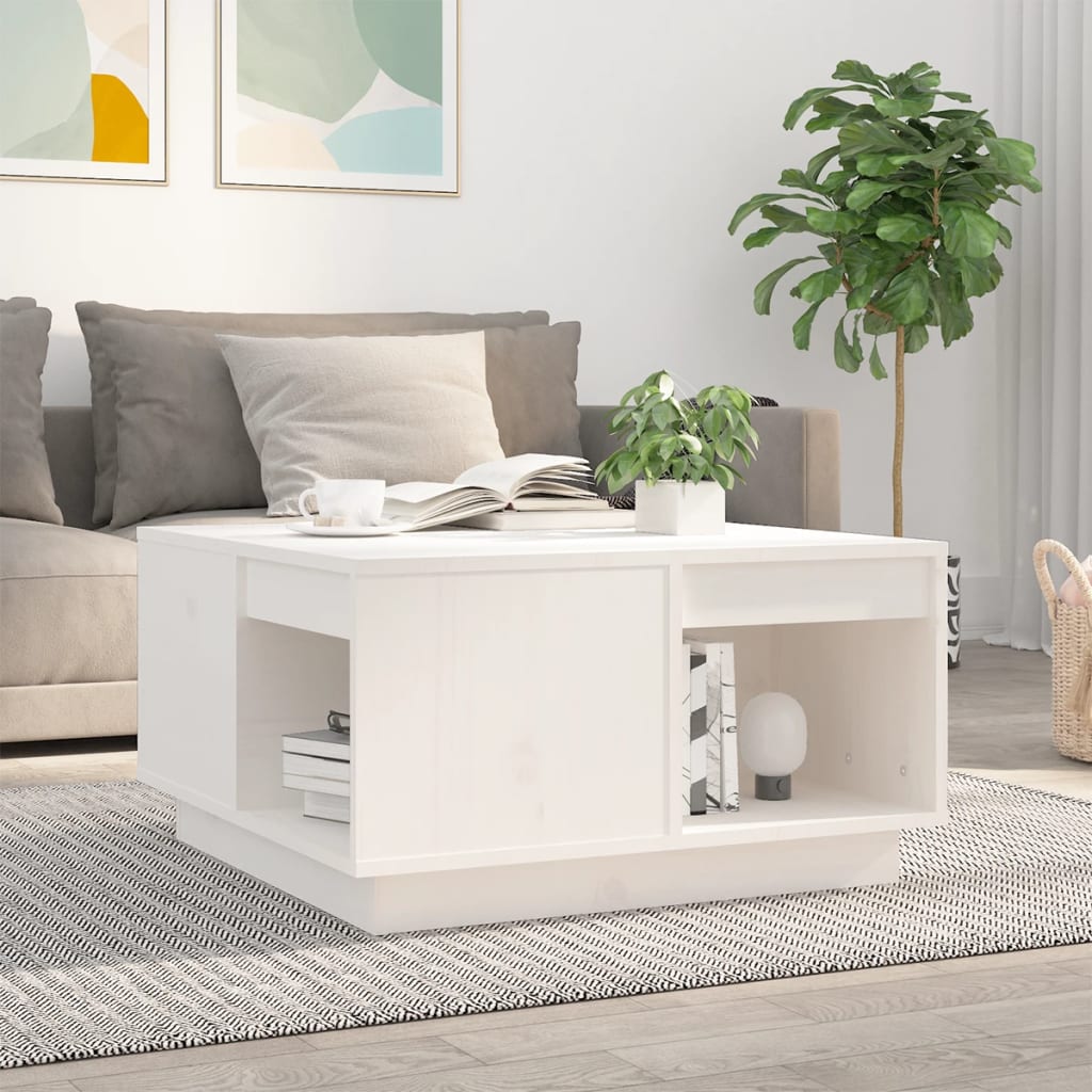 Salontafel 80X81X36,5 Cm Massief Grenenhout