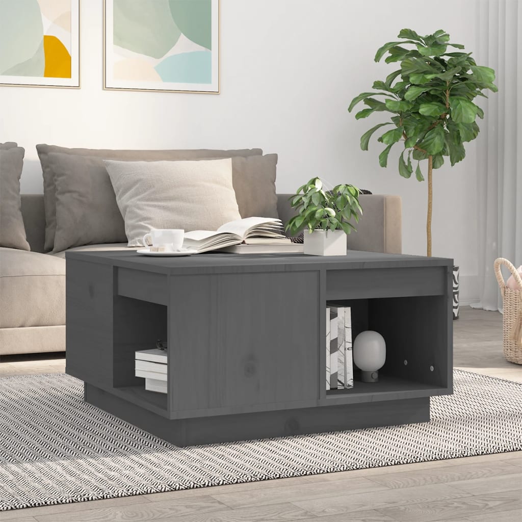 Salontafel 80X81X36,5 Cm Massief Grenenhout