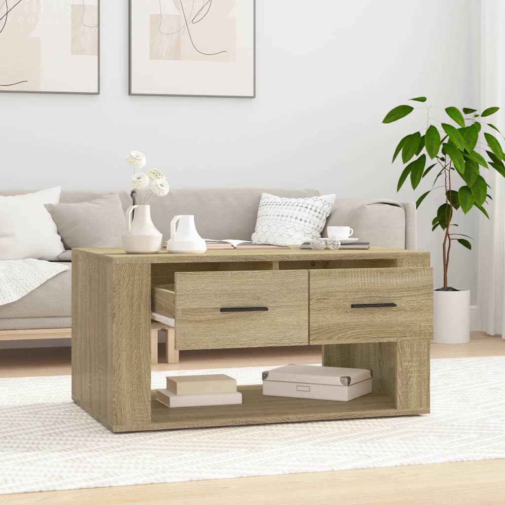 Salontafel 80X50X40 Cm Bewerkt Hout Kleurig