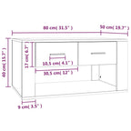 Salontafel 80X50X40 Cm Bewerkt Hout Kleurig