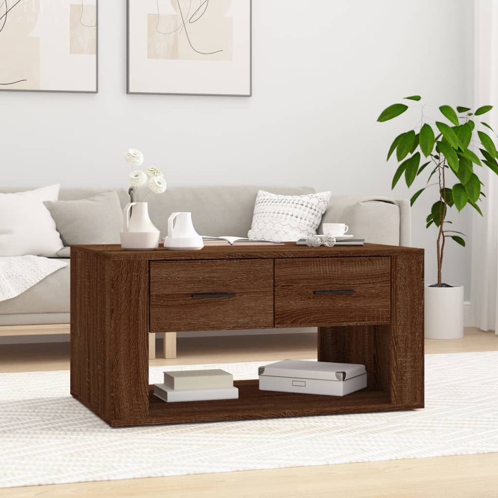 Salontafel 80X50X40 Cm Bewerkt Hout Kleurig