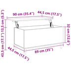 Salontafel 90X44,5X45 Cm Bewerkt Hout Kleurig