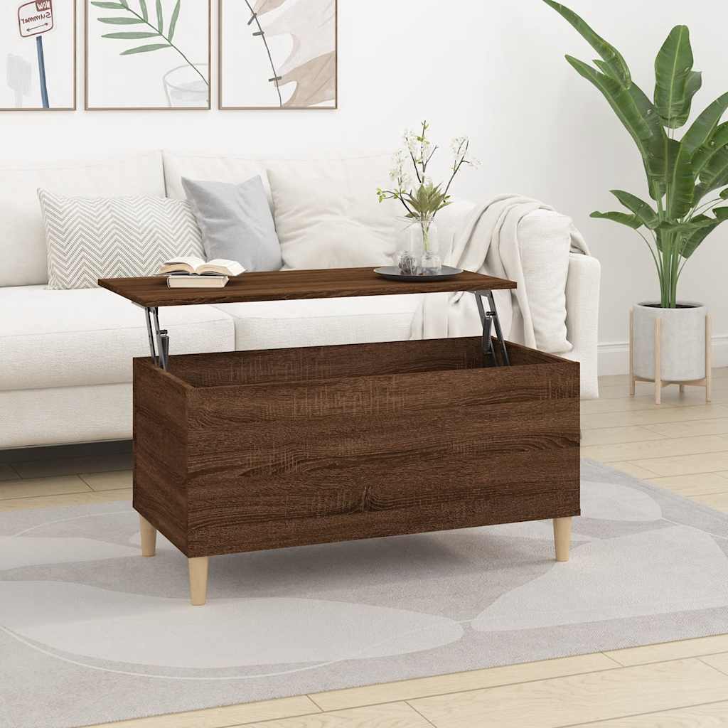 Salontafel 90X44,5X45 Cm Bewerkt Hout Kleurig