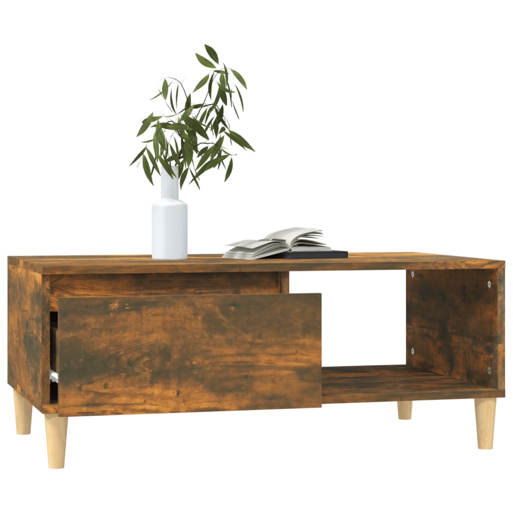 Salontafel 90X50X36,5 Cm Bewerkt Hout Kleurig