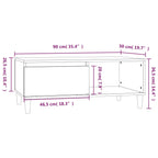 Salontafel 90X50X36,5 Cm Bewerkt Hout Kleurig