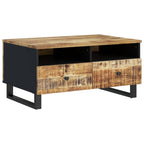 Salontafel 80X54X40 Cm Massief Mangohout En Bewerkt Hout