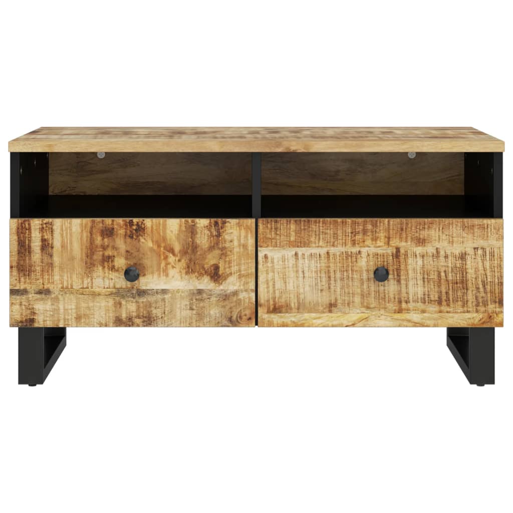 Salontafel 80X54X40 Cm Massief Mangohout En Bewerkt Hout