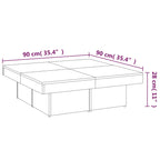 Salontafel 90X90X28 Cm Bewerkt Hout Eikenkleurig