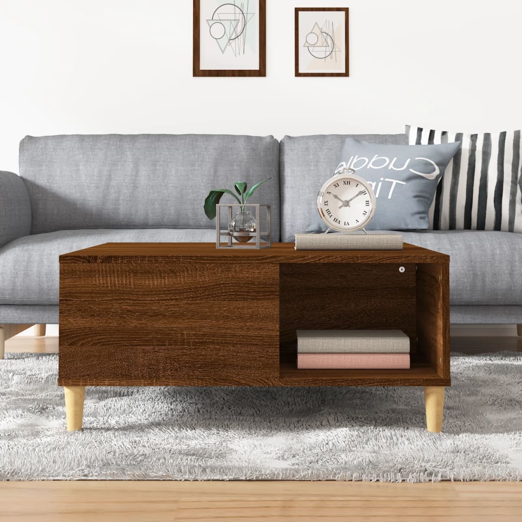 Salontafel 80X80X36,5 Cm Bewerkt Hout